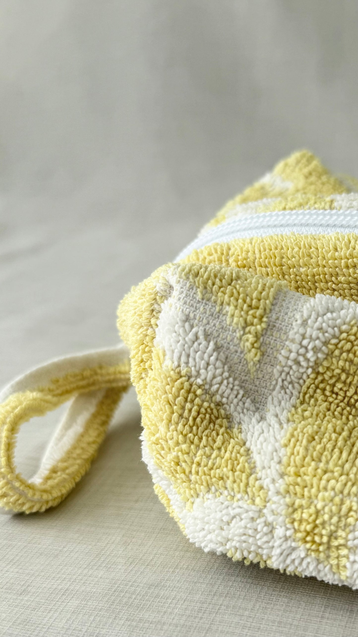 “SUNSHINE” • UPCYCLED TERRY CLOTH COSMETIC BAG