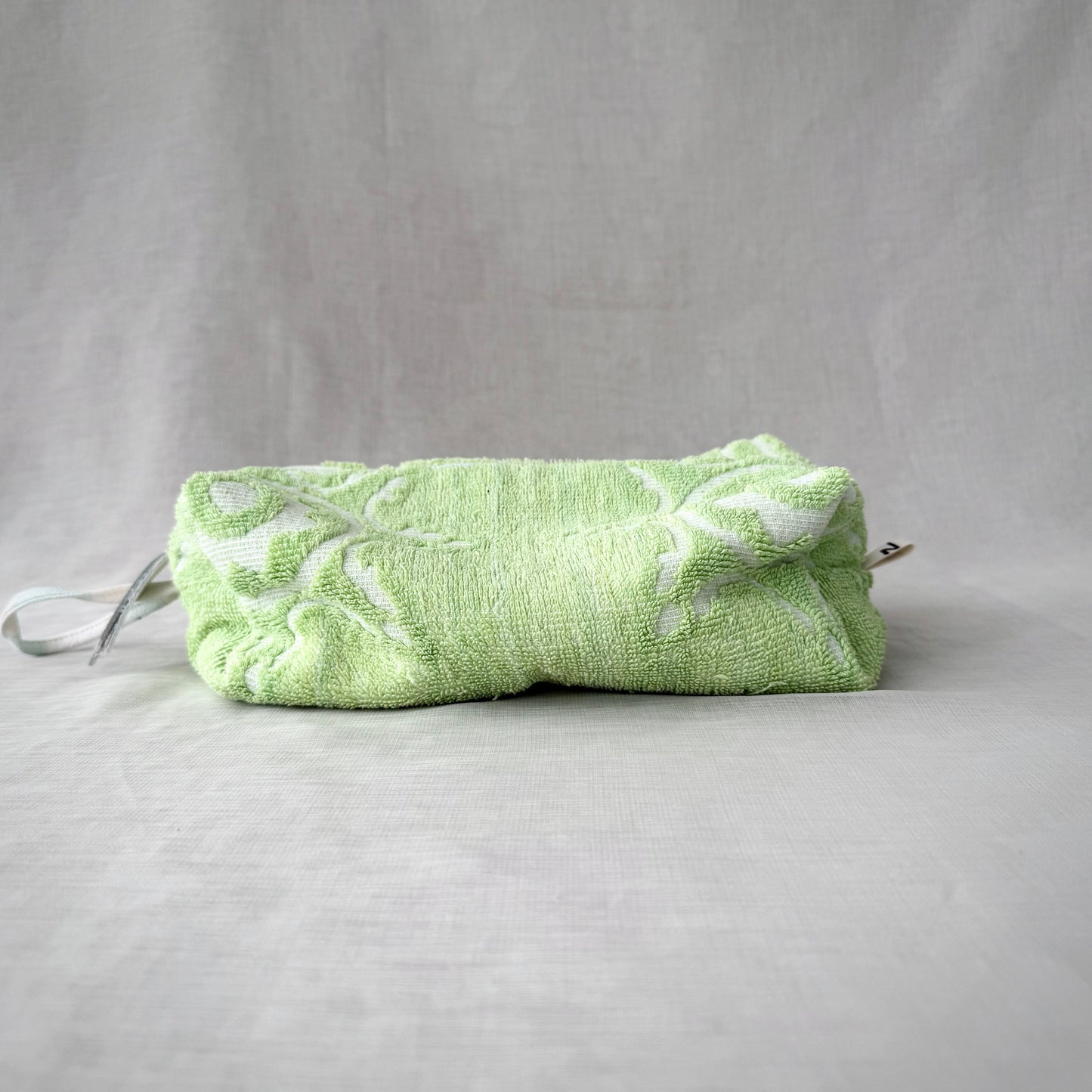 “SAGE” • UPCYCLED TERRY CLOTH COSMETIC BAG