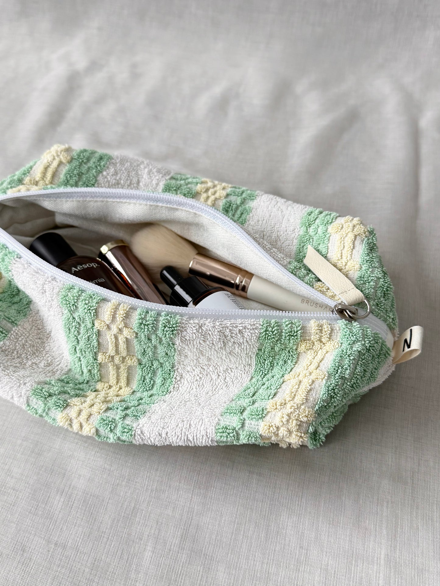 “MINT CONDITION” • UPCYCLED TERRY CLOTH COSMETIC BAG