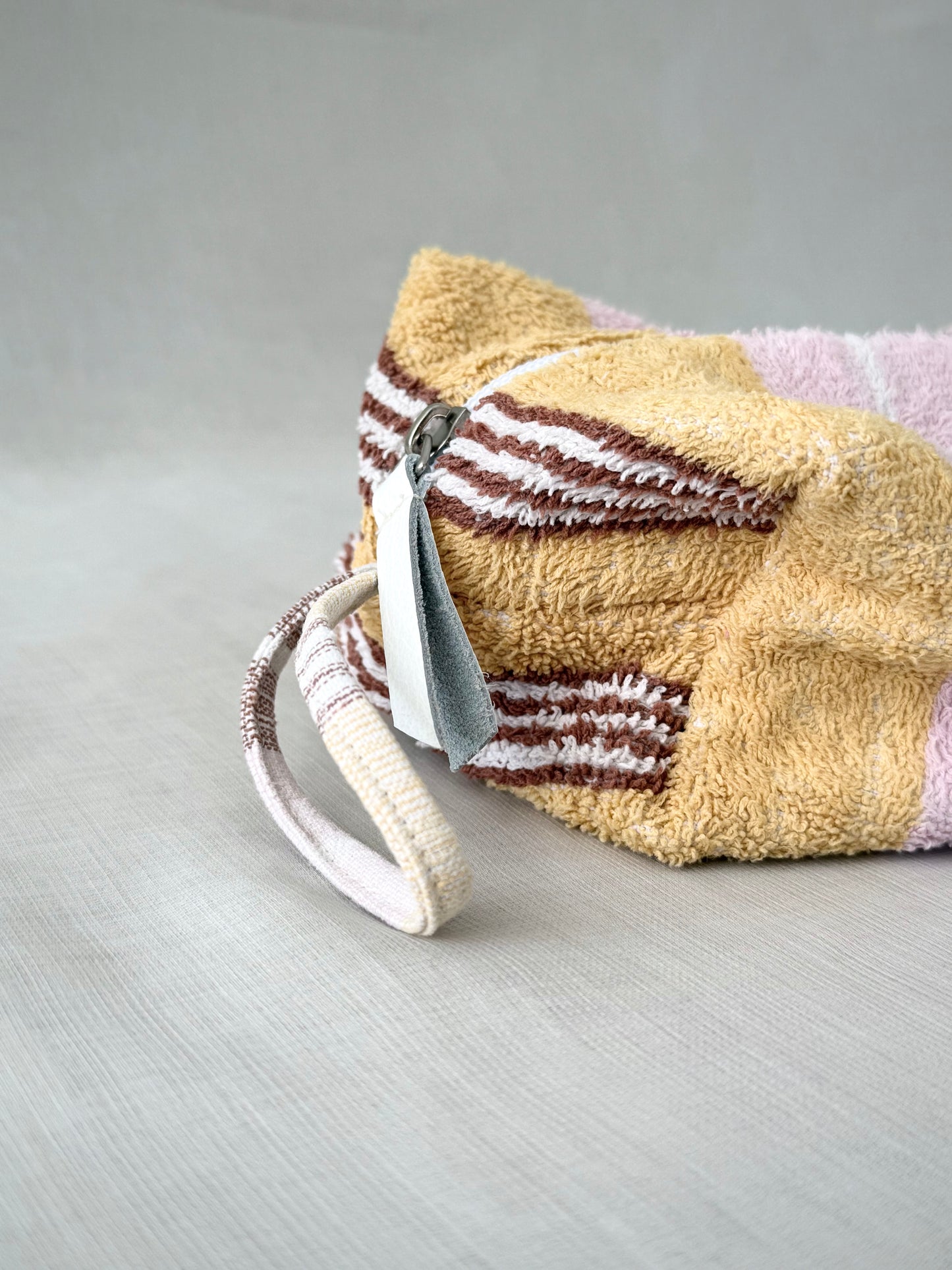 “NEOPOLITAN” • UPCYCLED TERRY CLOTH COSMETIC BAG