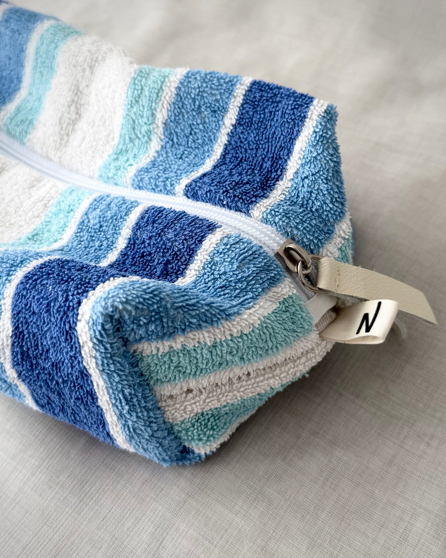 “BALTIC” • UPCYCLED TERRY CLOTH COSMETIC BAG