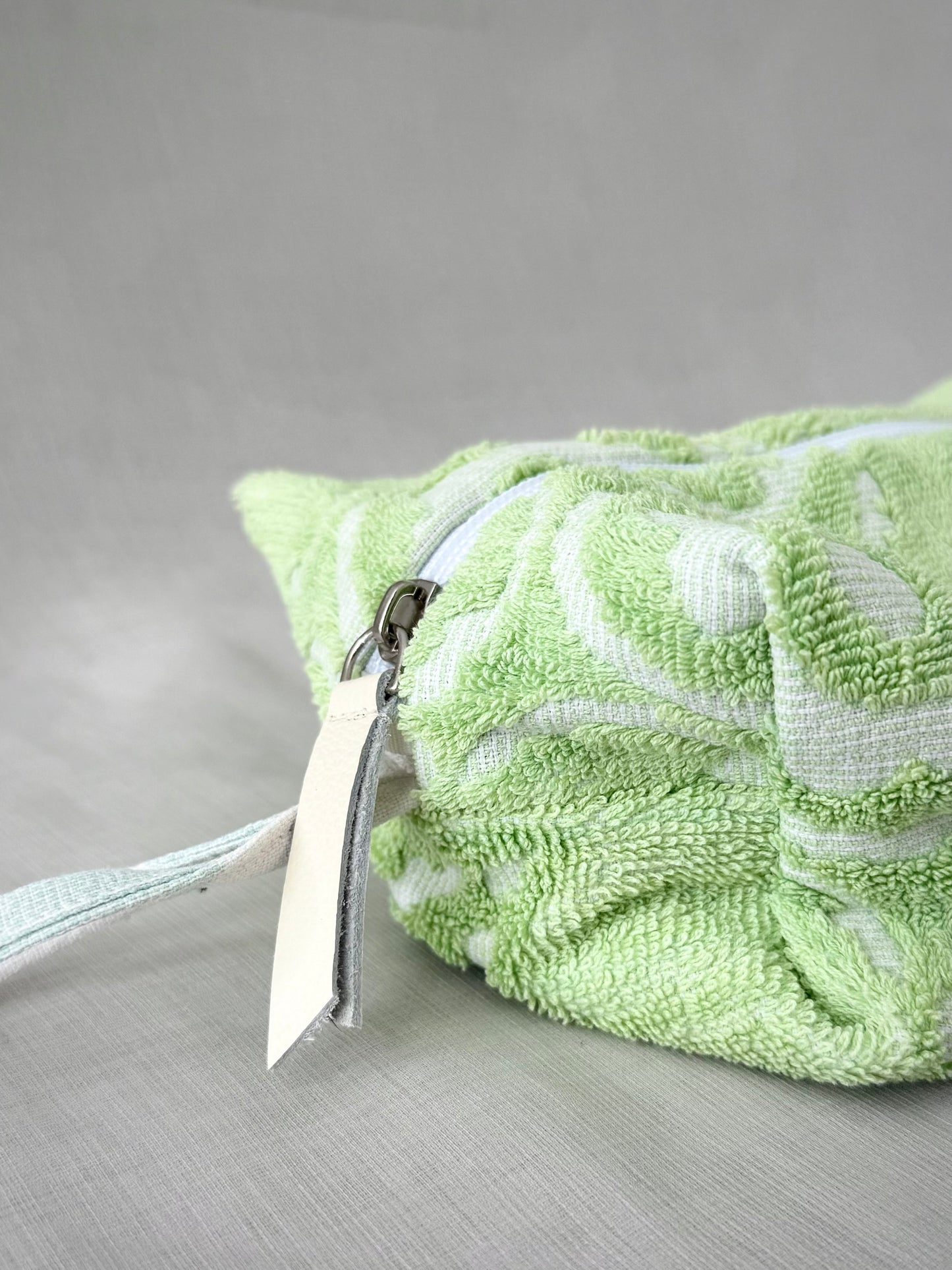 “SAGE” • UPCYCLED TERRY CLOTH COSMETIC BAG