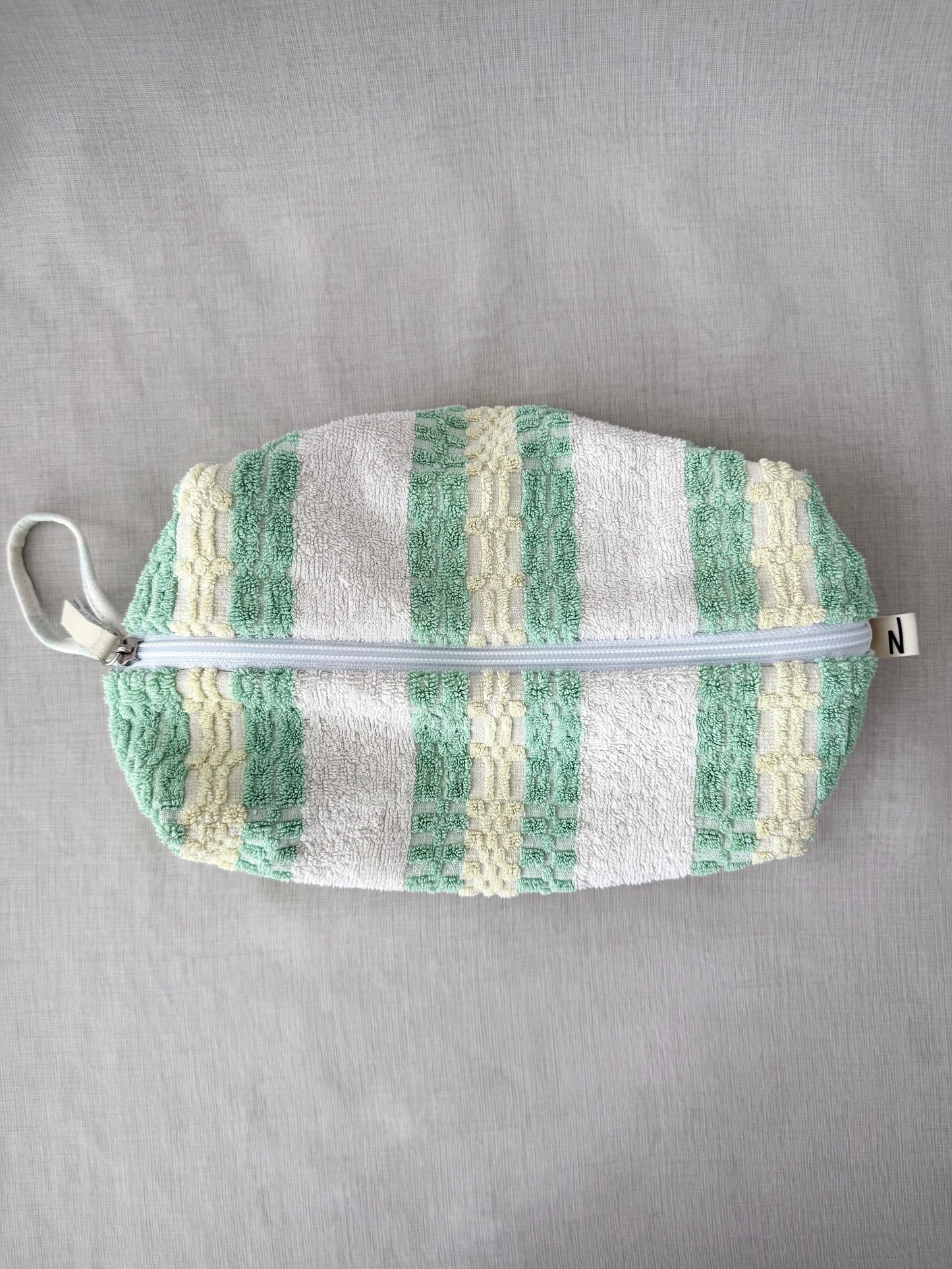 “MINT CONDITION” • UPCYCLED TERRY CLOTH COSMETIC BAG