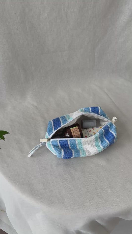 “BALTIC” • UPCYCLED TERRY CLOTH COSMETIC BAG